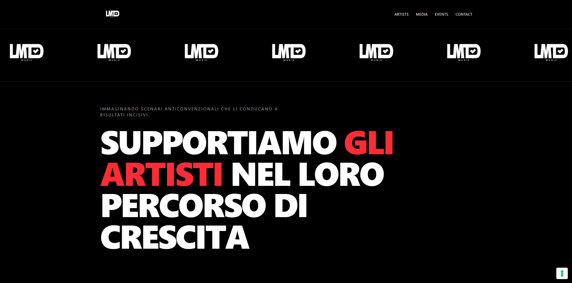 Screenshot del sito LMTD Music